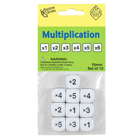 Multiplication Dice, 10 Per Pack, 3 Packs