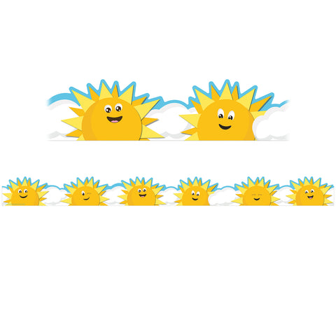 Growth Mindset Sun & Clouds Deco Trim® Extra Wide Die-Cut, 37 Feet Per Pack, 6 Packs