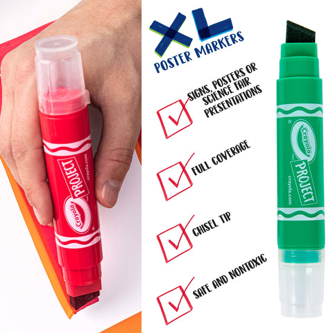 Project XL Poster Markers, Classic, 4 Per Pack, 3 Packs