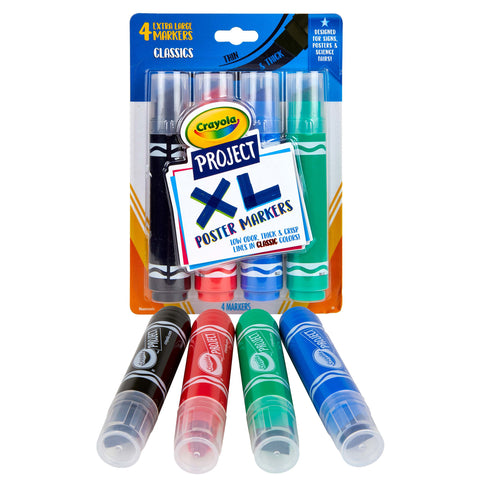 Project XL Poster Markers, Classic, 4 Per Pack, 3 Packs