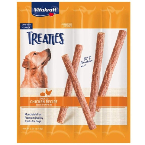 Vitakraft Treaties Smoked Chicken With Pumpkin Grab-n-go Dog Treats - 4 Count