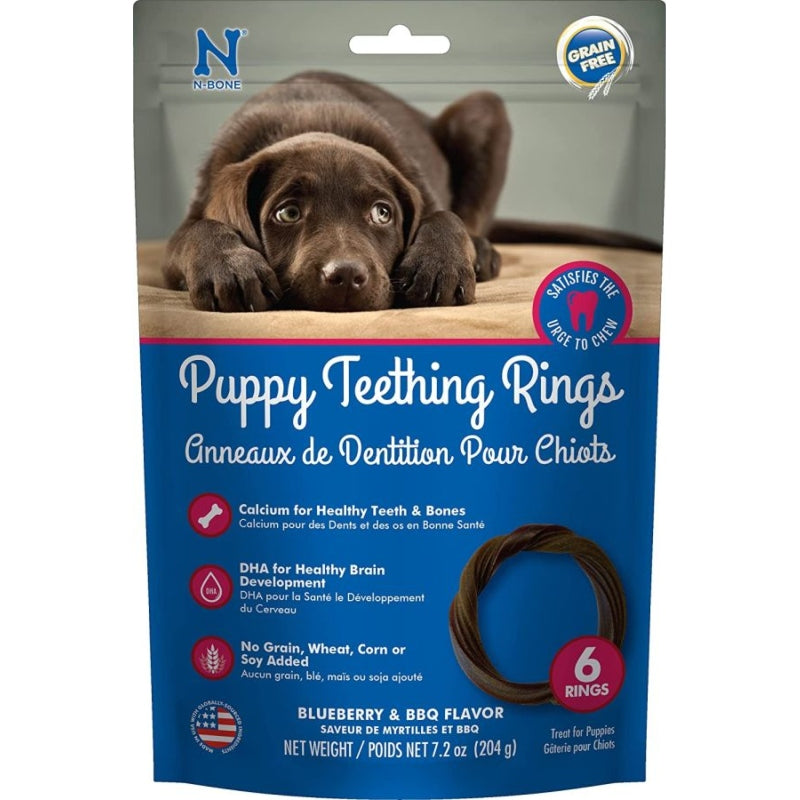 N-bone Puppy Teething Rings Blueberry Flavor  - 6 Count