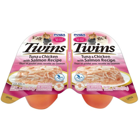 Inaba Twins Tuna And Chicken With Salmon Recipe Side Dish For Cats - 2 Count