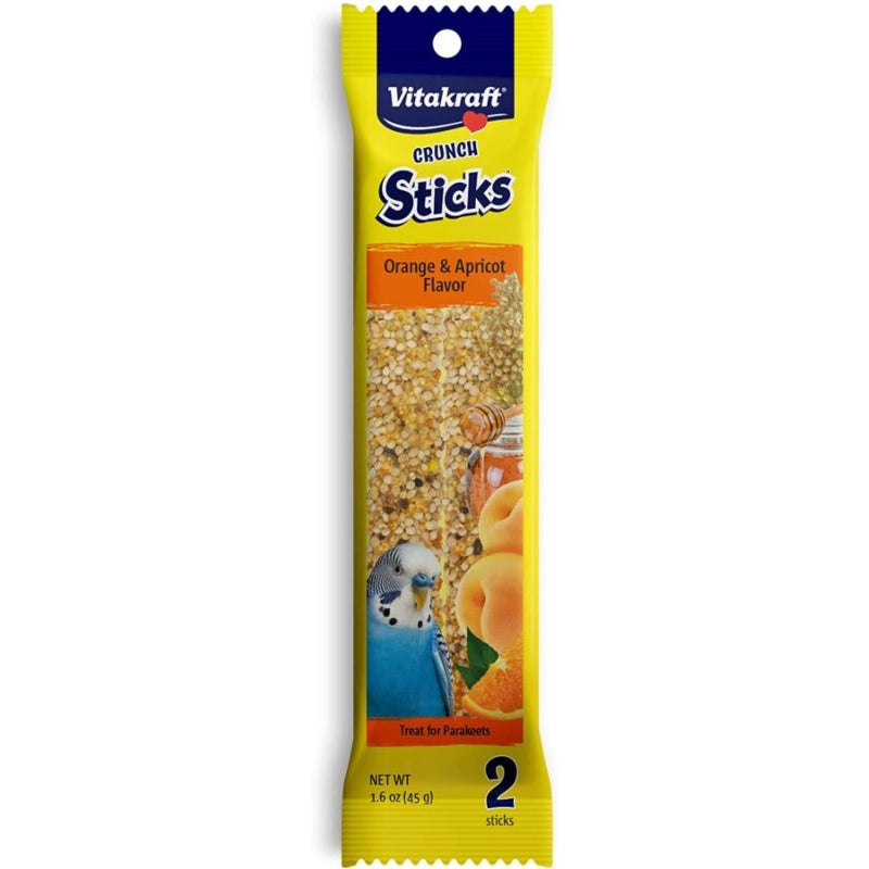 Vitakraft Crunch Sticks Parakeet Treat - Orange & Apricot Flavor - 2 Pack - (1.6 Oz)