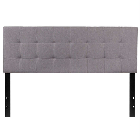 Queen size Modern Light Grey Fabric Upholstered Panel Headboard