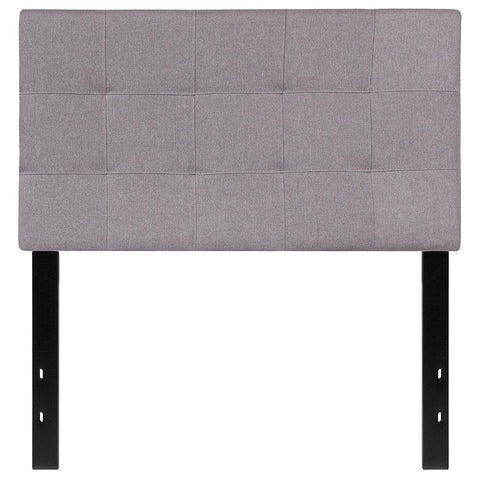 Twin size Modern Light Grey Fabric Upholstered Panel Headboard