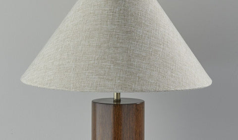 Canopy Walnut Wood Block Table Lamp