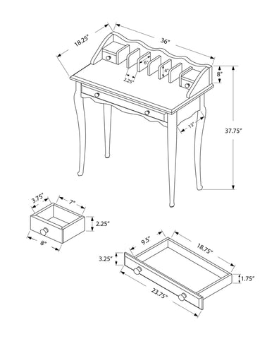 18.25" x 36" x 38" Dark Cherry - Desk