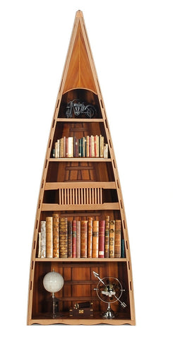 31" x 90" x 20.5" Wooden Canoe Book Shelf