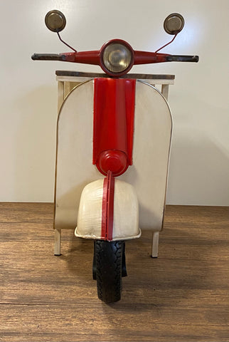 Rustic Red and Vanilla Scooter Cabinet