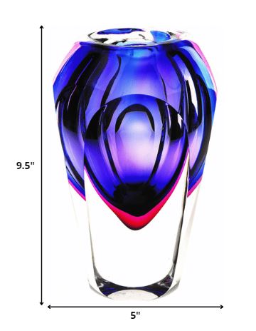 9 Purple Art Glass Vase