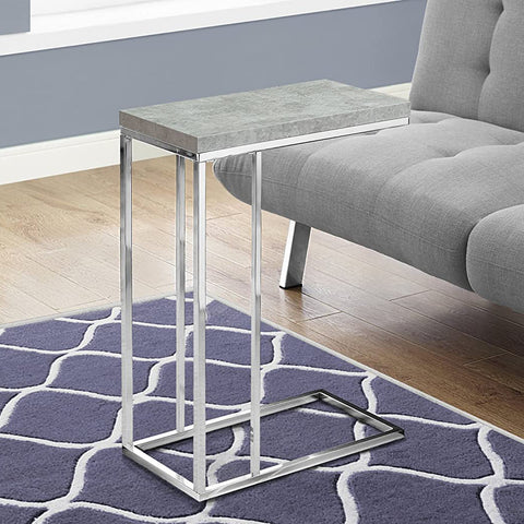 18.25" x 10.25" x 25.25" Grey Particle Board Metal Accent Table