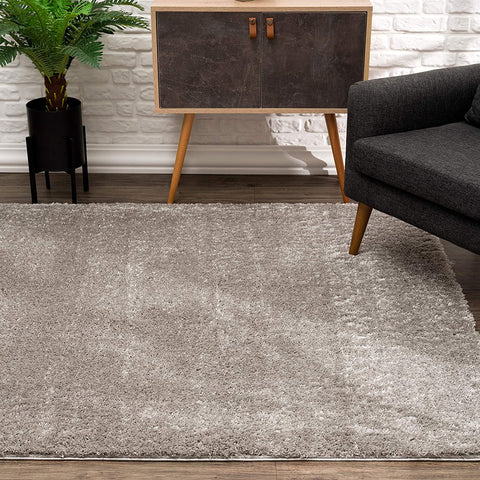 5’ x 8’ Ivory Modern Solid Shag Area Rug