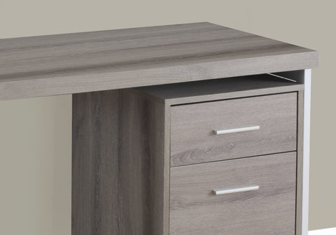 23.75" x 47.25" x 30.75" Dark Taupe Silver Particle Board Hollow Core Metal Computer Desk