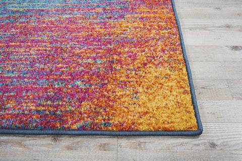 2’ x 8’ Rainbow Abstract Striations Runner Rug