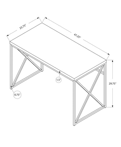 23.75" x 47.25" x 29.75" Grey Black Particle Board Metal Computer Desk