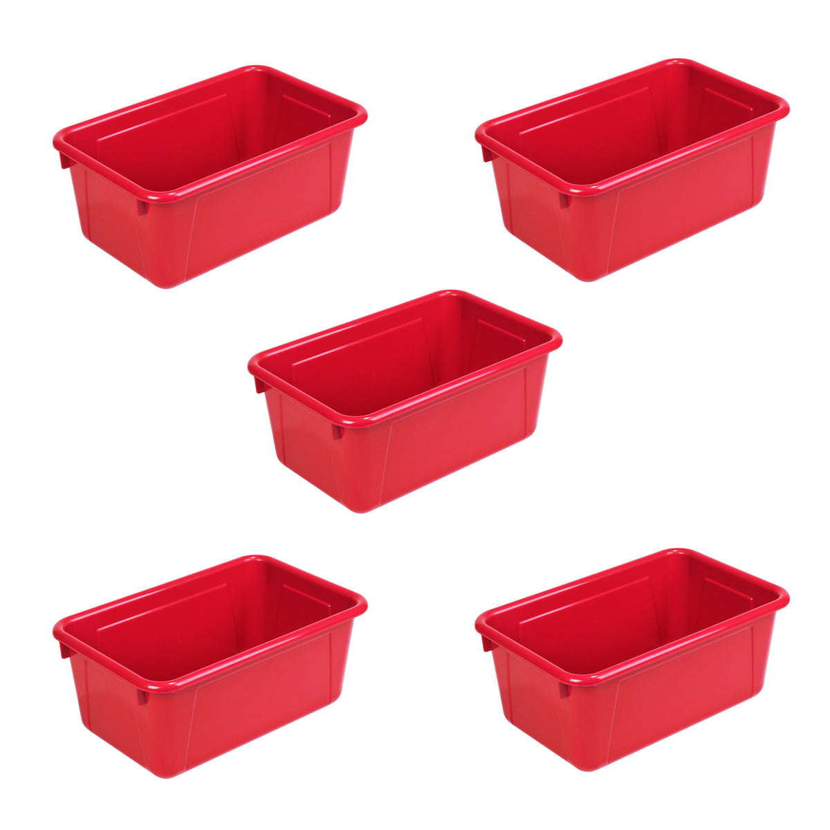 Small Cubby Bin, Red, Pack of 5