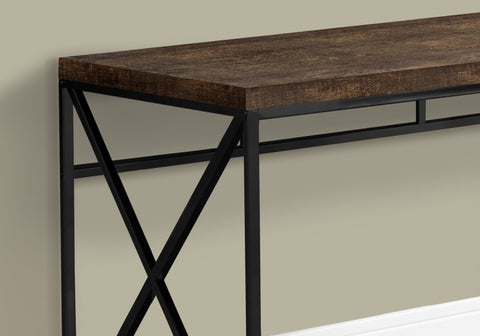 Brown Black Particle Board Metal Computer Desk