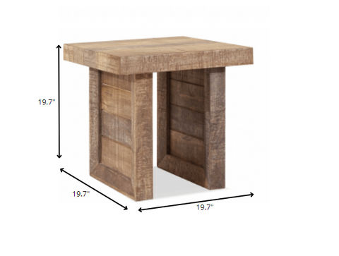 Solid Wood Butcher Block Style End or Side Table