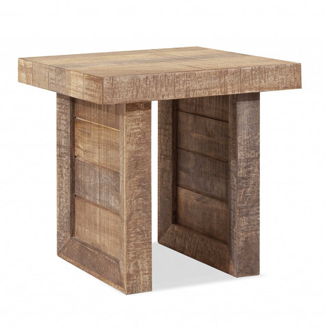 Solid Wood Butcher Block Style End or Side Table