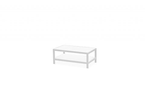 35 X 22 X 14.5 White Aluminum Coffee Table