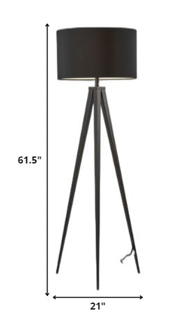 Treble Floor Lamp Three Black Metal Legs