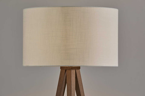 Treble Floor Lamp Three Walnut Finish Legs