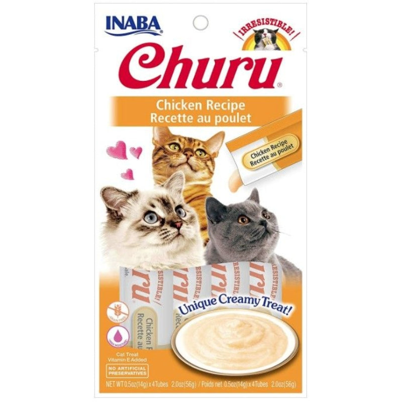 Inaba Churu Chicken Recipe Creamy Cat Treat - 4 Count