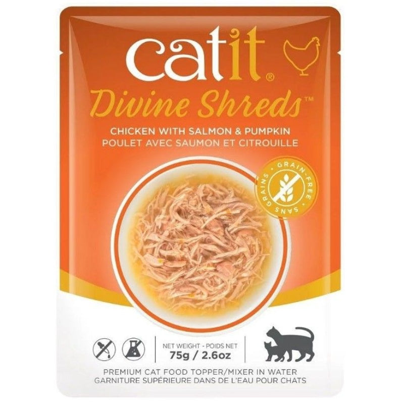 Catit Divine Shreds Chicken With Salmon And Pumpkin - 2.65 Oz