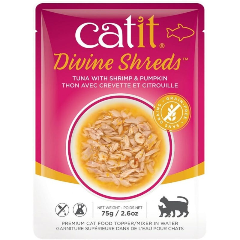 Catit Divine Shreds Tuna With Shrimp And Pumpkin - 2.65 Oz