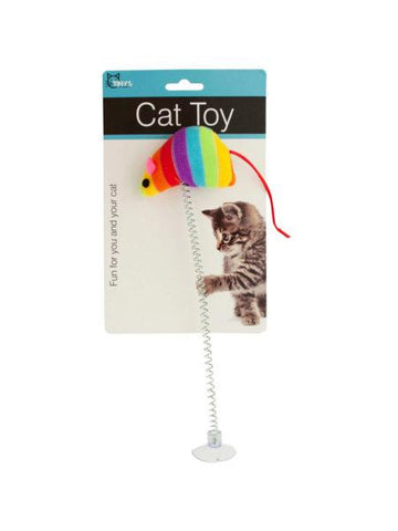 Mouse Spring Cat Toy with Suction Cup (Available in a pack of 18)