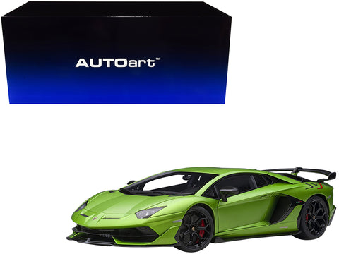 Lamborghini Aventador SVJ Verde Alceo Matt Green Metallic 1/18 Model Car by Autoart