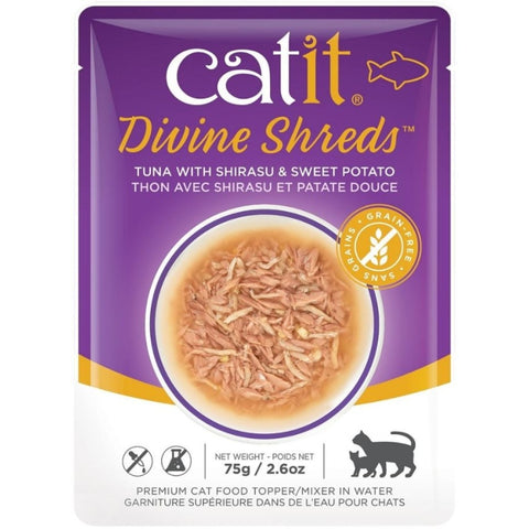 Catit Divine Shreds Tuna With Shirasu And Sweet Potato - 2.65 Oz