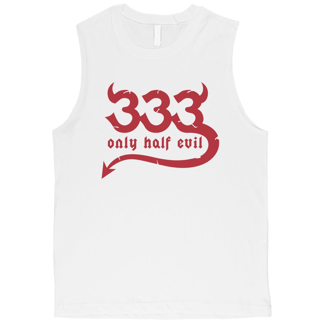 333 Only Half Evil Funny Halloween Costume Cute Mens Muscle Shirt