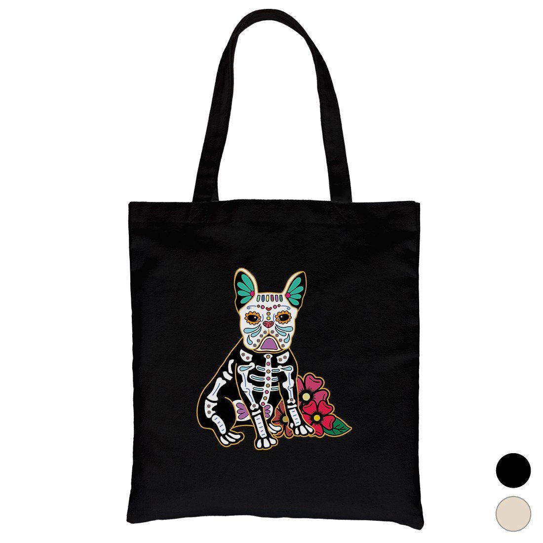 Frenchie Day Of Dead Halloween Costume Cute Canvas Shoulder Bag