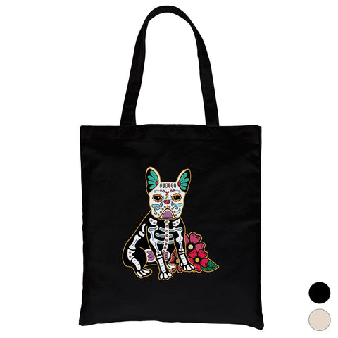 Frenchie Day Of Dead Halloween Costume Cute Canvas Shoulder Bag