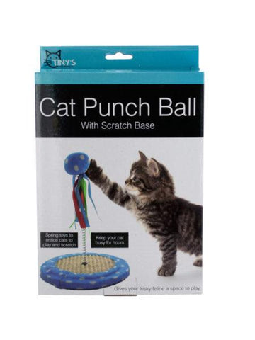 Cat Punch Ball Toy with Scratch Base (Available in a pack of 4)