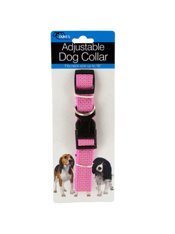 Fashion Pink Adjustable Nylon Dog Collar (Available in a pack of 24)