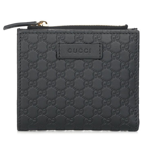 Micro Gg Guccissima Leather Small Bifold Wallet 510318 - Black