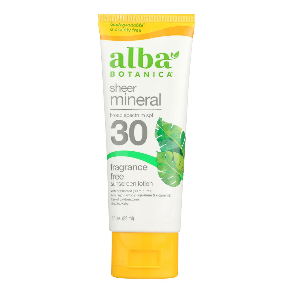 Alba Botanica - Sunscreen Lotion Mineral Formula Face And Body Spf 30 - 1 Each-3 Fluid Ounces