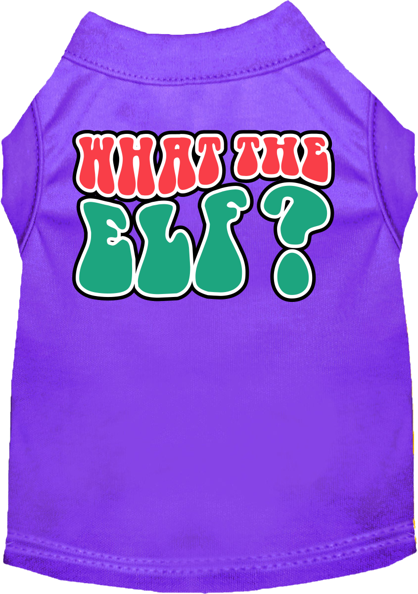 What The Elf Screen Print Dog Shirt Purple Size Xxl