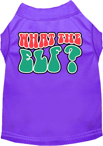 What The Elf Screen Print Dog Shirt Purple Size Xxl