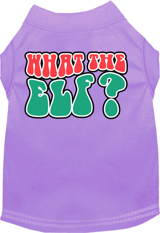 What The Elf Screen Print Dog Shirt Lavender Size 5x