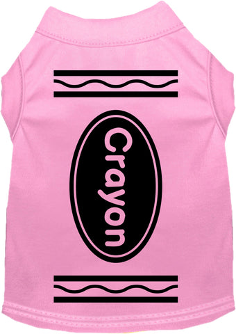 Crayon Costume Screen Print Dog Shirt Light Pink Size Xxxl