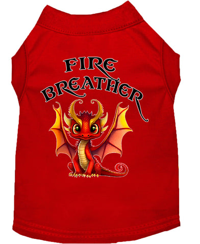 Fire Breather Dragon Screen Print Dog Shirt Red Xxxl (20)