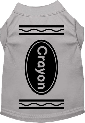 Crayon Costume Screen Print Dog Shirt Grey Size Md