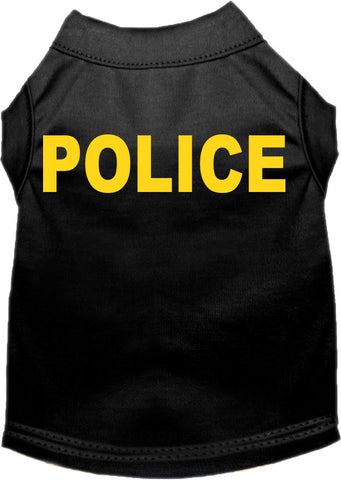 Police Costume Screen Print Dog Shirt Black Size Xl