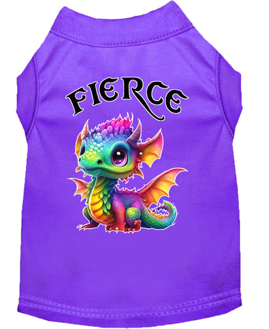 Fierce Dragon Screen Print Dog Shirt Purple Med (12)