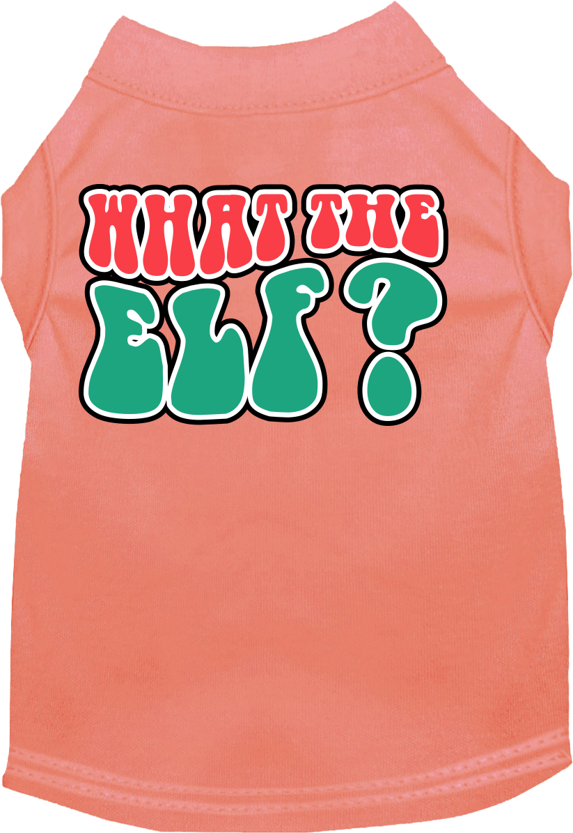 What The Elf Screen Print Dog Shirt Peach Size 5x