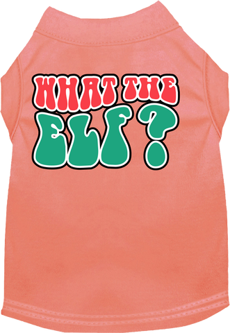 What The Elf Screen Print Dog Shirt Peach Size 5x